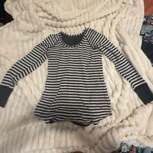 Lululemon Athletica Black and White Striped Floral Garment